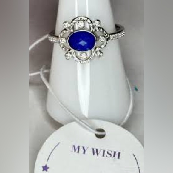 Bomb Party Ring RBP2850 "Follow Your Dreams”Genuine Quartz on Rhodium sz 8 - Picture 2 of 5